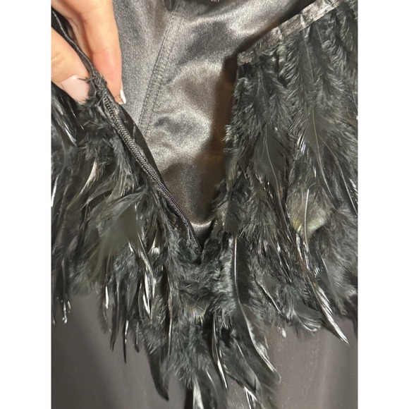 Atelier Alyce Black Strapless Tulle Dress Party Black Swan Feather Whimsigoth 6 - Picture 13 of 13